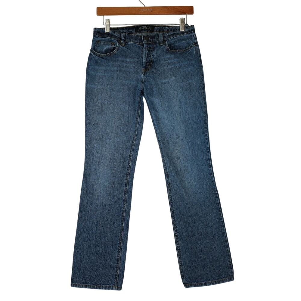 Loudon Jeans Womens‎ 2 Straight Leg Mid Rise Distressed Button Fly Stretch 29x28